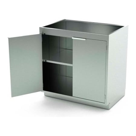 Aero AERO Stainless Steel Base Cabinet, BC-1201, 2 Hinged Doors, 1 Shelf, 36 in W x 21 in D x 36 in H BC-1201